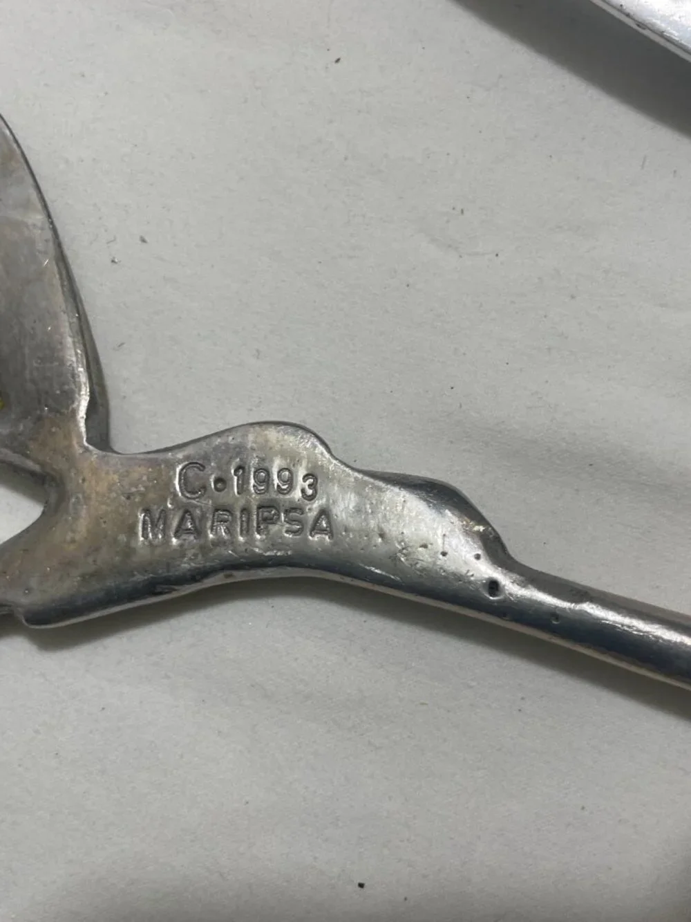 Mariposa 1993 Aluminum Salad Serving Set 2 Pc Artisan Twig Branch Servers 12